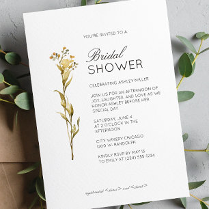Convite Chá de panela de Casamento de Detalhes Florais Mín
