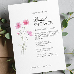 Convite Chá de panela de Casamento de Detalhes Florais Mín