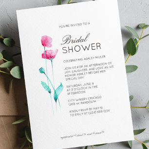 Convite Chá de panela de Casamento de Detalhes Florais Mín