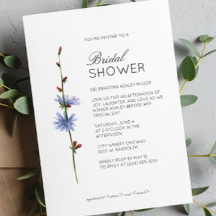 Convite Chá de panela de Casamento de Detalhes Florais Mín