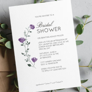 Convite Chá de panela de Casamento de Detalhes Florais Mín
