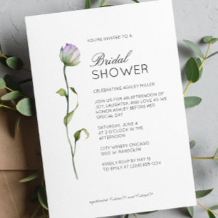 Convite Chá de panela de Casamento de Detalhes Florais Mín