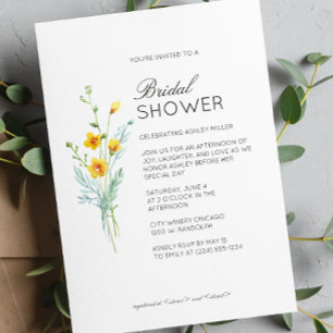 Convite Chá de panela de Casamento de Detalhes Florais Mín