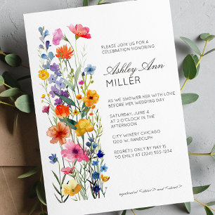 Convite Chá de panela de Casamento de Detalhes Florais Mín