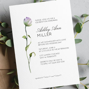 Convite Chá de panela de Casamento de Detalhes Florais Mín