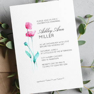 Convite Chá de panela de Casamento de Detalhes Florais Mín
