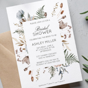 Convite Chá de panela de Casamento de Flores Selvagem Mode