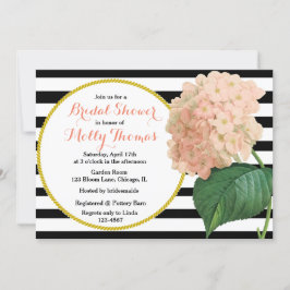 Convite Chá de panela de Casamento de Hydrangea Pink Vinta