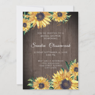 Convite Chá de panela de Casamento de Madeira Rustic Sunf