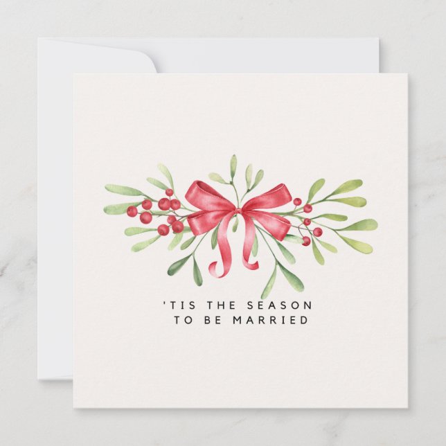 Convite Chá de panela de Casamento de Natal Elegante (Frente)