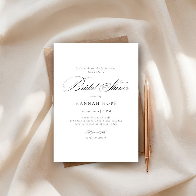 Convite Chá de panela de Casamento de Orçamento de Caligra (Criador carregado)