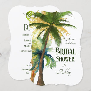 Convite Chá de panela de Casamento de Palm Tree Beach