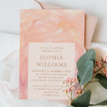 Chá de panela de casamento de pincel rosa elegante
