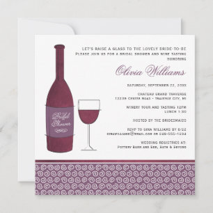Convite Chá de panela de Casamento de Plum Plum Provando