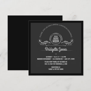 Convite Chá de panela de Casamento de Prata Negra Bridal