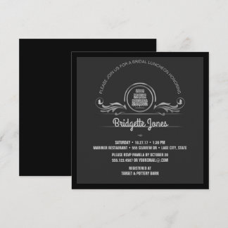 Convite Chá de panela de Casamento de Prata Negra Bridal L