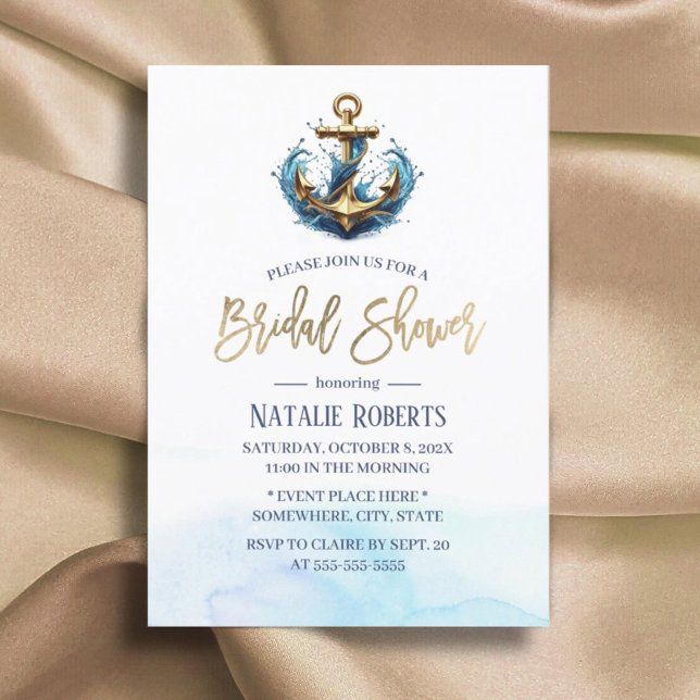Convite Chá de panela de Casamento de Verão de Anchor Dour (Criador carregado)