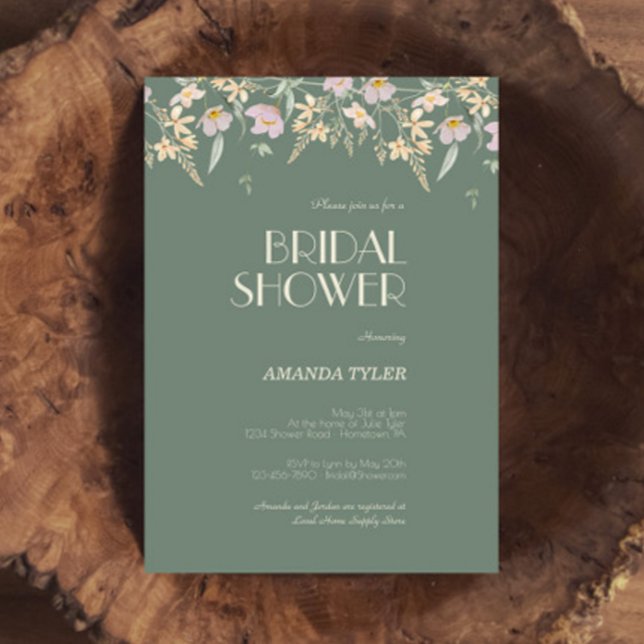 Convite Chá de panela de Casamento do Deco de Seldflower (Criador carregado)