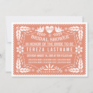 Convite Chá de panela de casamento do Papel picado lovebi