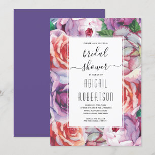 Convite chá de panela de casamento do rosa Ultra Violet
