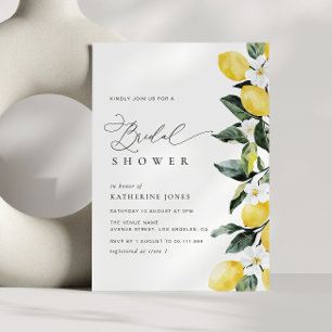 Convite Chá de panela de Casamento Floral de Lemon Verde M