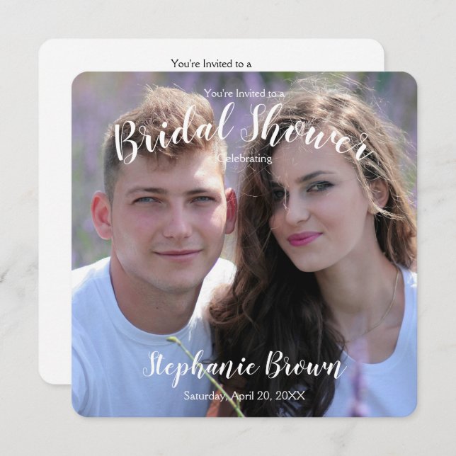 Convite Chá de panela de Casamento Fotográfico (Frente/Verso)