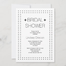 Convite Chá de panela de casamento geométrico branco preto