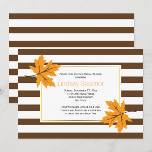 Convite chá de panela de casamento outono de folhas e lis