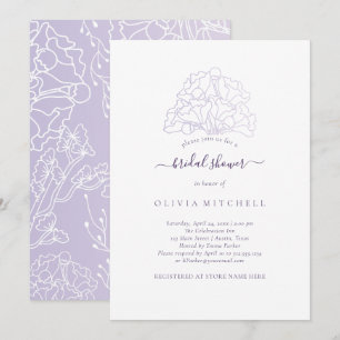 Convite Chá de panela de Casamento Purple Minimalist