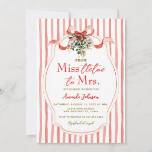 Convite Chá de panela de casamento Red Mistletoe Holiday