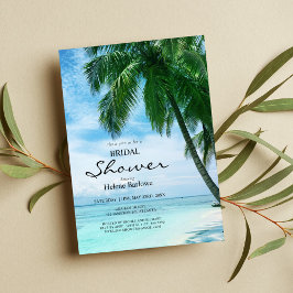 Convite Chá de panela de Casamento Tropical de Palm Tree B