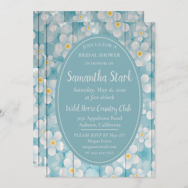 Convite Chá de panela de cerca de madeira (Frente/Verso)