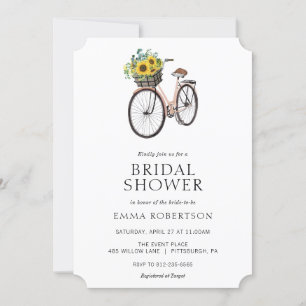 Convite Chá de panela de Cesto de Girassol de Bike Vintag