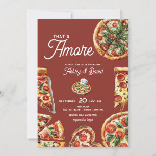 Convite Chá de panela de Chá de Casais de pizza italiana