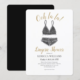 Convite Chá de panela de Chá de Lingerie de Aquarela