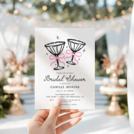 Convite Chá de panela de champanhe branco rosa