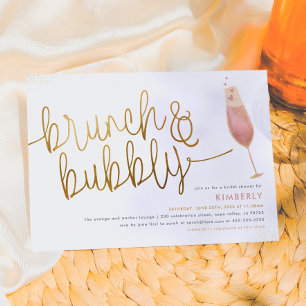 Convite Chá de panela de Champanhe Brunch & Bubble Waterco