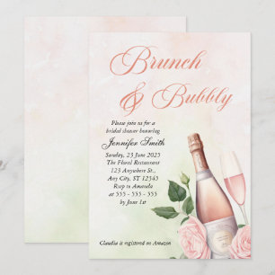 Convite Chá de panela de Champanhe Brunch e Bubble