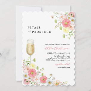Convite Chá de panela de Champanhe Petals e Prosecco