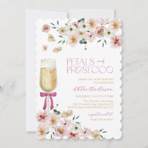 Convite Chá de panela de Champanhe Petals e Prosecco