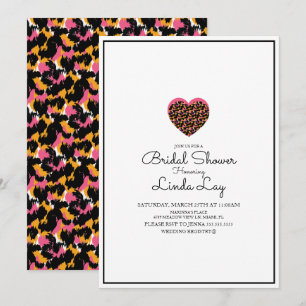 Convite Chá de panela de Cheetah Safari, animal minimalis