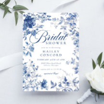 Chá de panela de Chinoiserie Azul Elegante