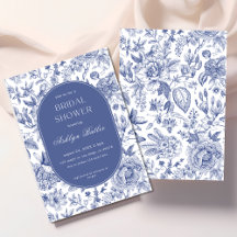 Chá de panela de Chinoiserie Branco Azul