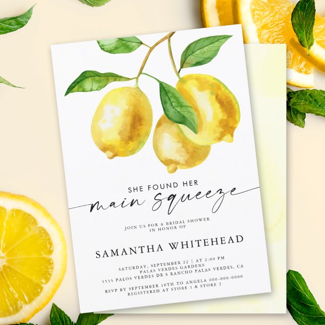 Convite Chá de panela de Citros de Limão de Amostragem Pri (Our lemon bridal shower invitation is the perfect way to add a touch of sweetness to your shower.)