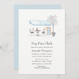 Convite Chá de panela de Clink do Pop de Watercolor Café P