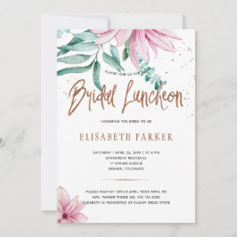 Convite Chá de panela de cobre cor-de-rosa