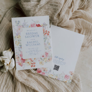 Convite Chá de panela de Código QR de Sangue de Pastel Sua