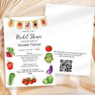 Convite Chá de panela de código QR para vegetação do merca