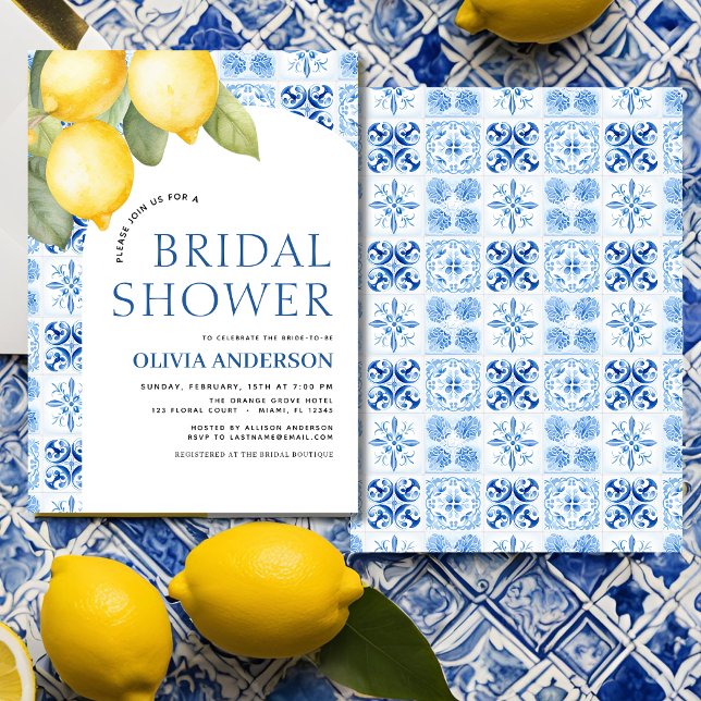 Convite Chá de panela de compressão principal de Lemon (Criador carregado)