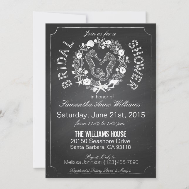 Convite Chá de panela de conchas (Frente)